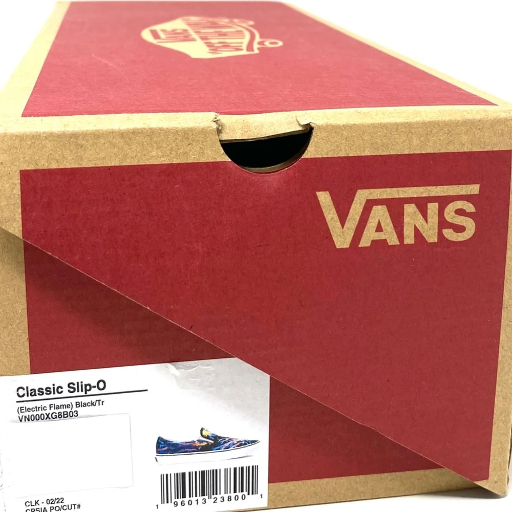 💖MEGA SALE💖VANS Classic Slip On Electric Flame Men Low  Canvas   VN000XG8B03 - Picture 10 of 11